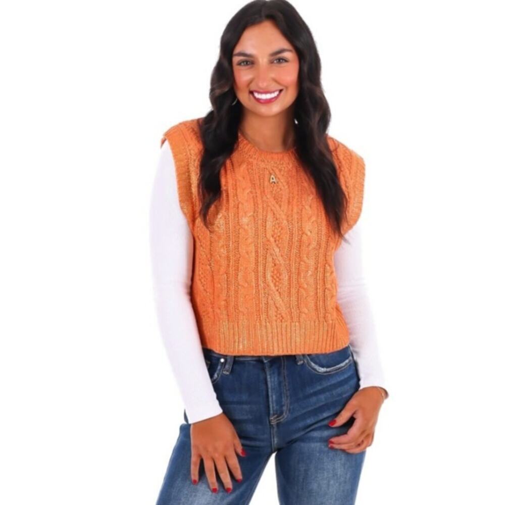 Vero Moda Sweater Vest Small Orange